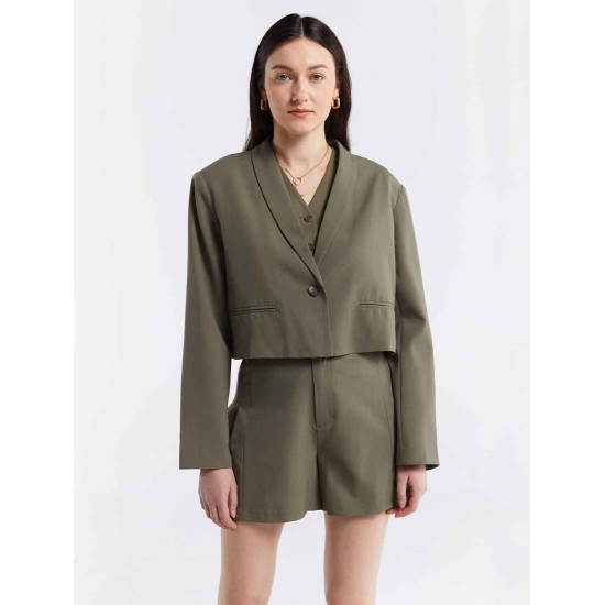 Single-breasted Cropped Blazer Single-breasted Cropped Blazer