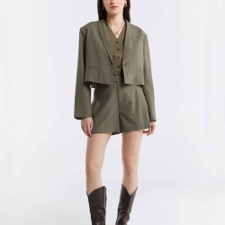 Single-breasted Cropped Blazer