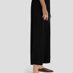 Pleated Wide-leg Cropped Trousers