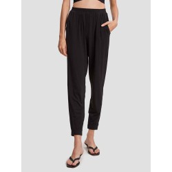 Elastic-waist Tapered Pants