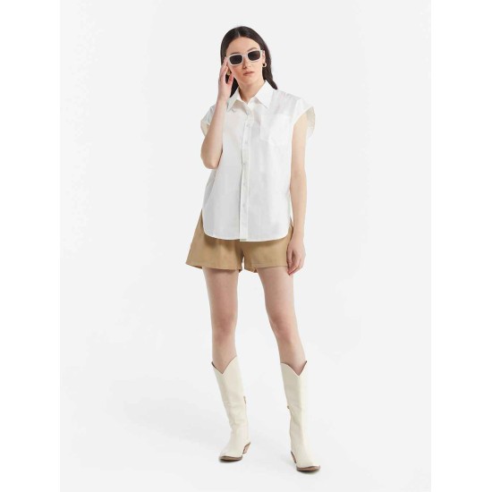Monochrome Elastic Waist Shorts Monochrome Elastic Waist Shorts