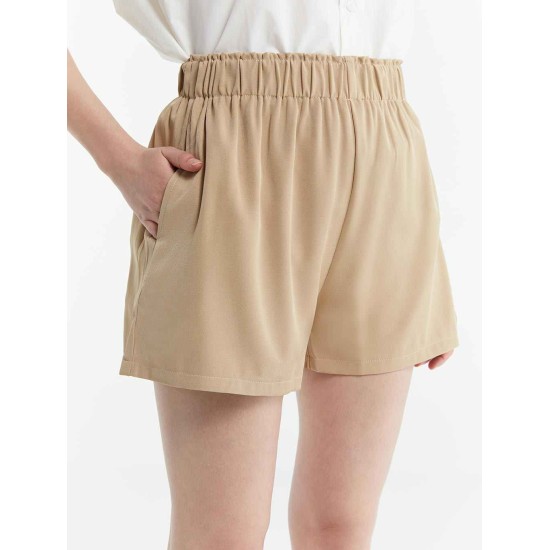 Monochrome Elastic Waist Shorts Monochrome Elastic Waist Shorts