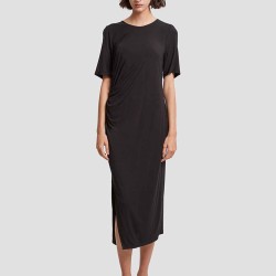 Pleat Decorated Shortsleeve Dress