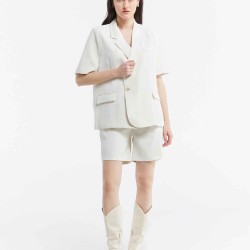 Double Button Short-Sleeve Suit Set