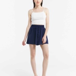 Ruffled Elastic Waist Culotte