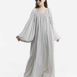 Ballon Sleeves Pajama Dress