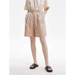 Pleated High-waisted Shorts