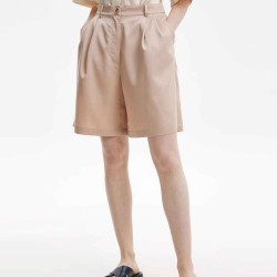 Pleated High-waisted Shorts