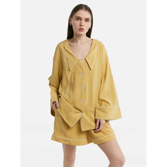 Point Collar Pajama Shirt Point Collar Pajama Shirt