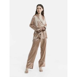 Trimmed Silk Pajama Set