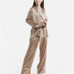 Trimmed Silk Pajama Set