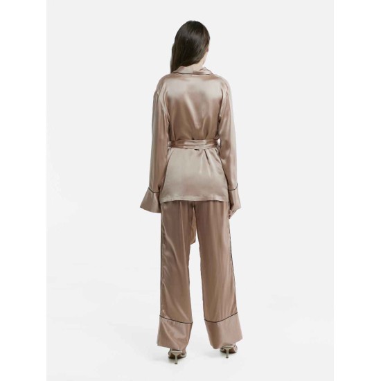 Trimmed Silk Pajama Set Trimmed Silk Pajama Set