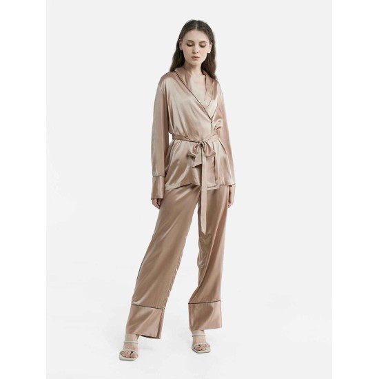 Trimmed Silk Pajama Set Trimmed Silk Pajama Set