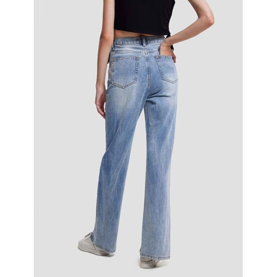 High Waist Front Split Jeans High Waist Front Split Jeans