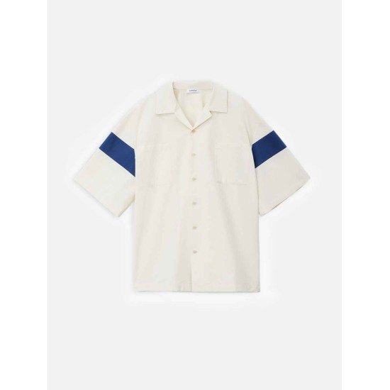 Drop Shoulder Color-block Short Sleeve Shirt Drop Shoulder Color-block Short Sleeve Shirt