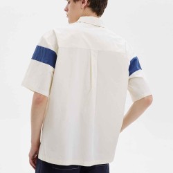 Drop Shoulder Color-block Short Sleeve Shirt
