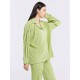 Pleated Lapel Shirt & Pants Set Pleated Lapel Shirt & Pants Set