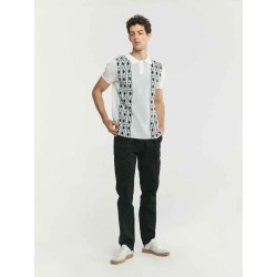 Knit-Jacquard Polo Shirt