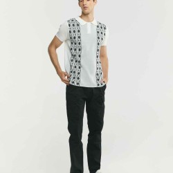 Knit-Jacquard Polo Shirt