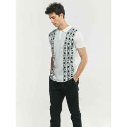 Knit-Jacquard Polo Shirt