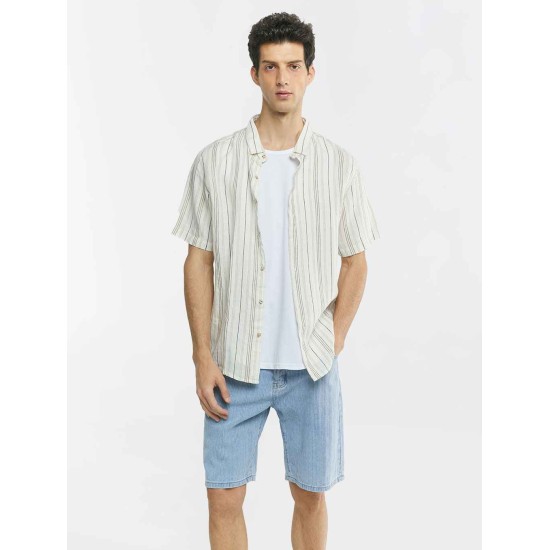Stripe Short Sleeve Linen Shirt Stripe Short Sleeve Linen Shirt