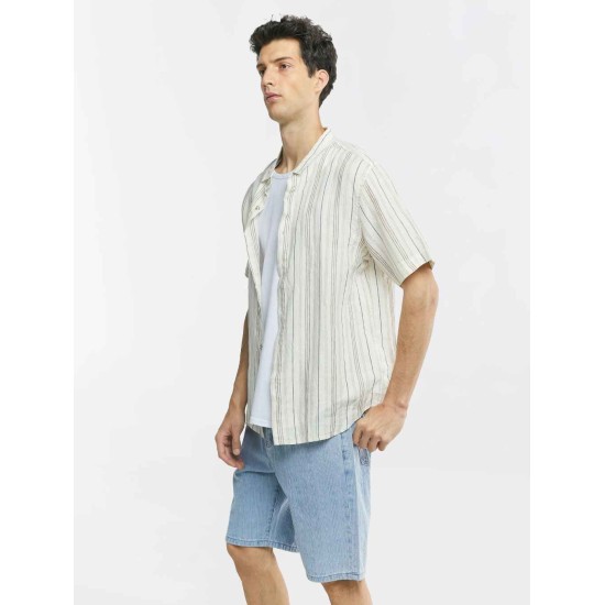 Stripe Short Sleeve Linen Shirt Stripe Short Sleeve Linen Shirt