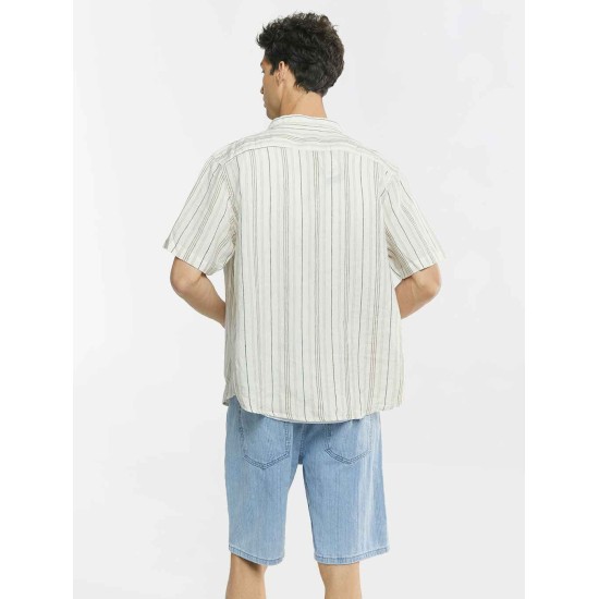 Stripe Short Sleeve Linen Shirt Stripe Short Sleeve Linen Shirt
