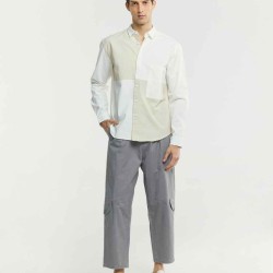 Color Blocking Cotton Shirt