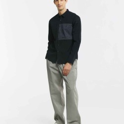 Stripe Patchwork Long Sleeve Shirt