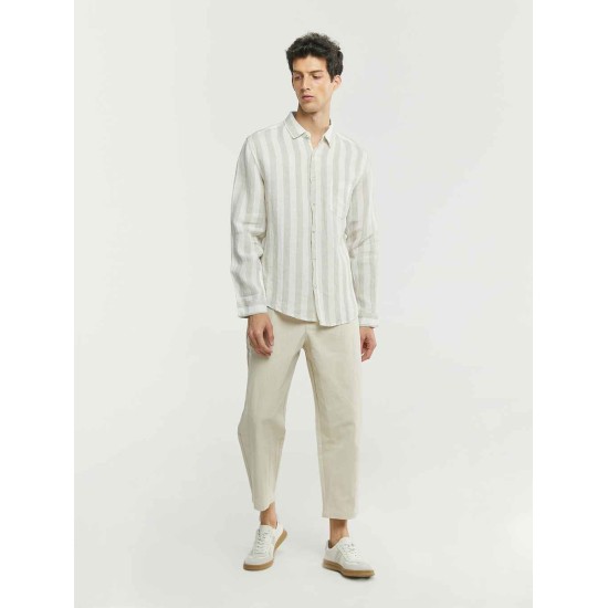 Two-Tone Striped Linen Shirt Two-Tone Striped Linen Shirt