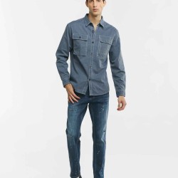 Solid Long Sleeve Cotton Shirt