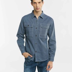 Solid Long Sleeve Cotton Shirt