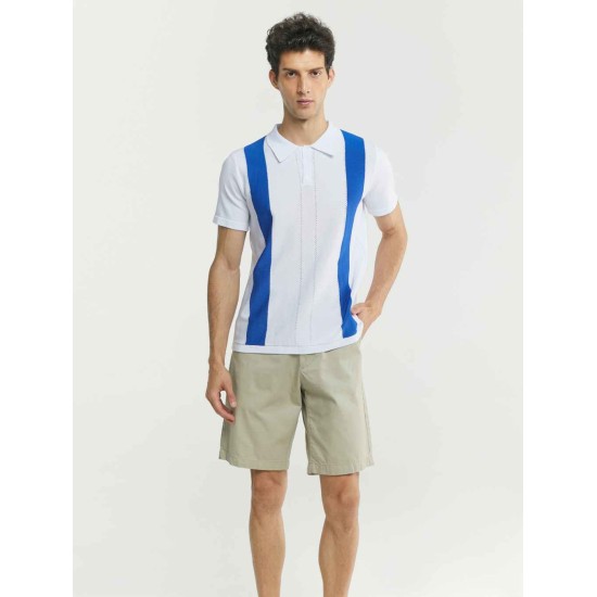Two-Tone Stripe Polo Shirt Two-Tone Stripe Polo Shirt