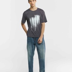 Vintage Washed Tapered Jeans