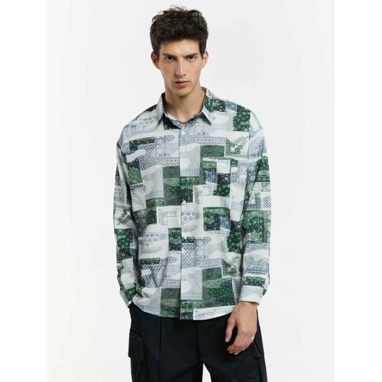 Colorblock Printed Long-Sleeve Shirt Colorblock Printed Long-Sleeve Shirt