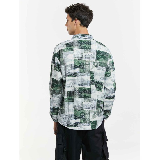 Colorblock Printed Long-Sleeve Shirt Colorblock Printed Long-Sleeve Shirt
