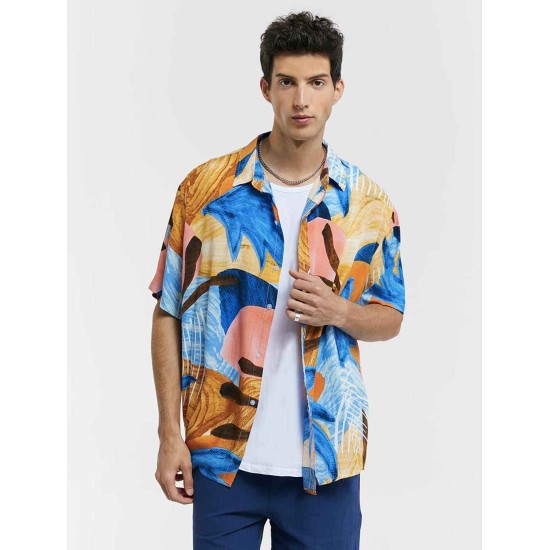 Abstract Print Short-Sleeve Shirt Abstract Print Short-Sleeve Shirt