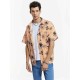 Coconut Tree Print Striped Shirt Coconut Tree Print Striped Shirt