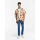 Coconut Tree Print Striped Shirt Coconut Tree Print Striped Shirt