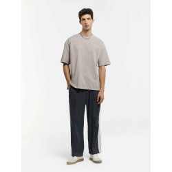 Elastic Waist Striped Patchwork Pants