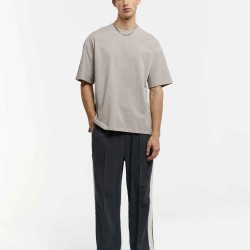Elastic Waist Striped Patchwork Pants