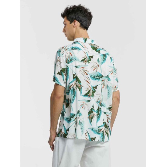 Flower Print Short-Sleeve Shirt Flower Print Short-Sleeve Shirt