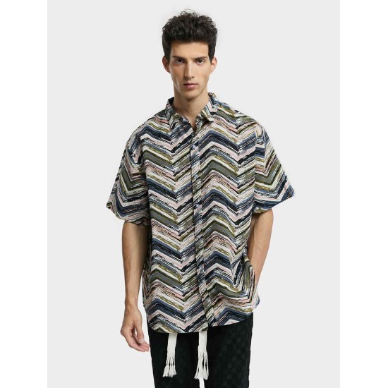 Printed Short-Sleeve Cotton Shirt Printed Short-Sleeve Cotton Shirt