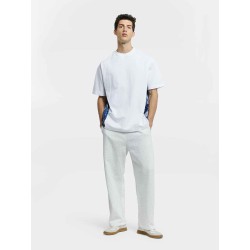 Crewneck Patchwork Pure Cotton T-shirt