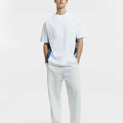 Crewneck Patchwork Pure Cotton T-shirt