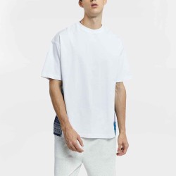 Crewneck Patchwork Pure Cotton T-shirt