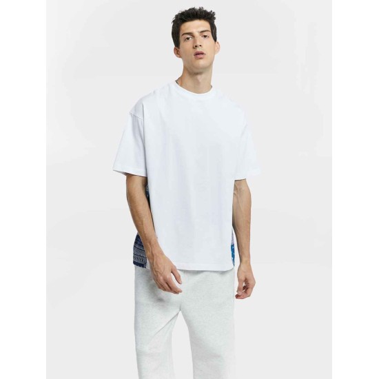 Crewneck Patchwork Pure Cotton T-shirt Crewneck Patchwork Pure Cotton T-shirt