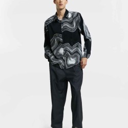 Abstract Print Long-Sleeve Shirt