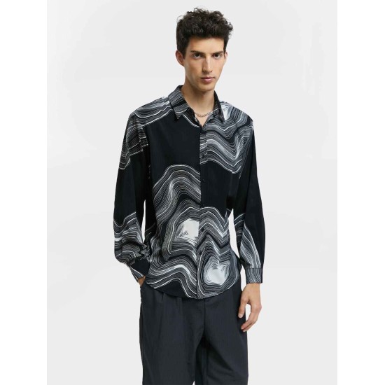 Abstract Print Long-Sleeve Shirt Abstract Print Long-Sleeve Shirt