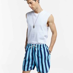 Two-tone Striped Beach Shorts